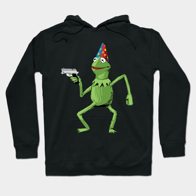 Kermit With Gun Limitied Edition Hoodie by peterstringfellow6